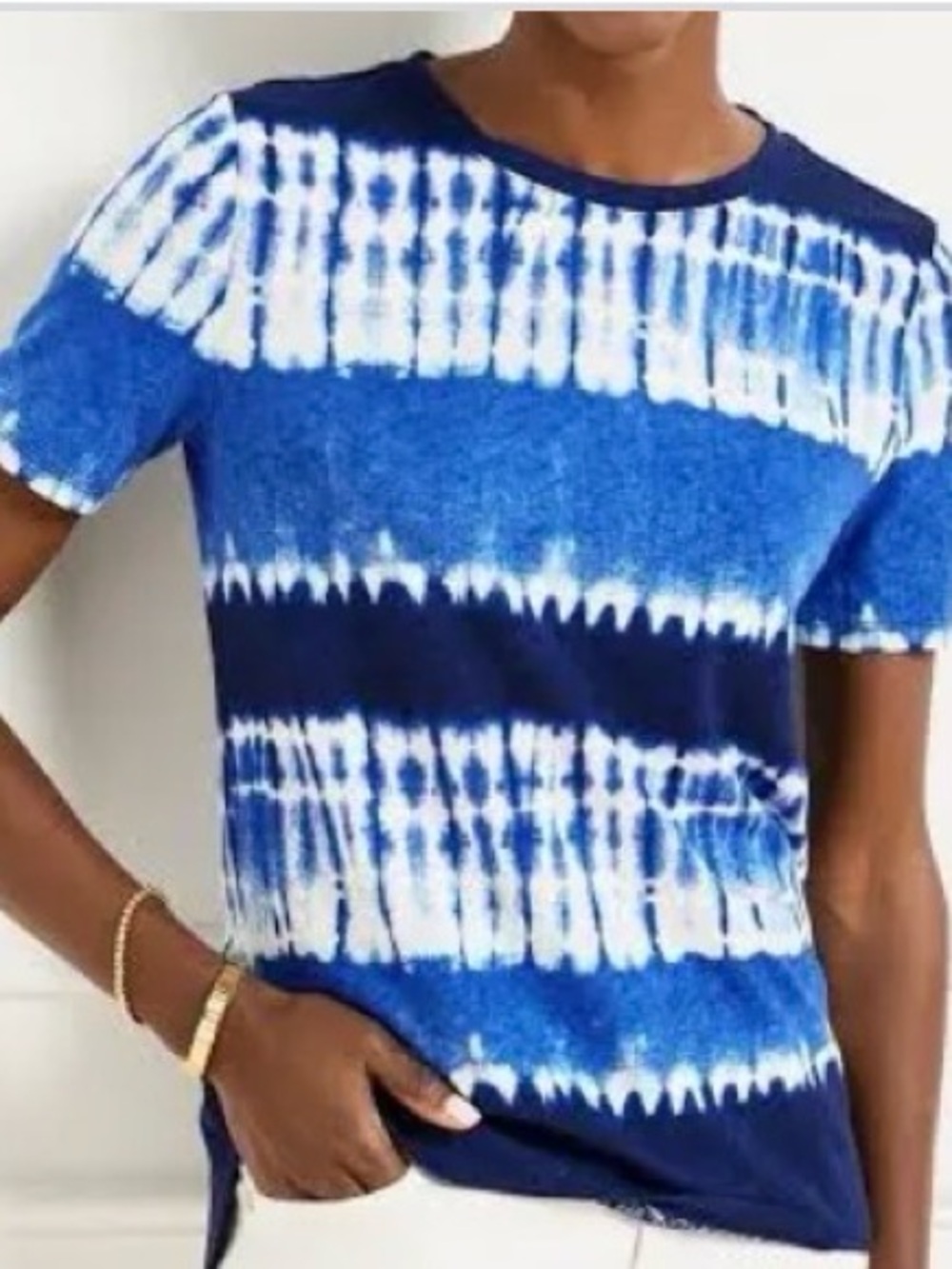Talbots Linen Cotton Tie Dye Ombré Tee 👚